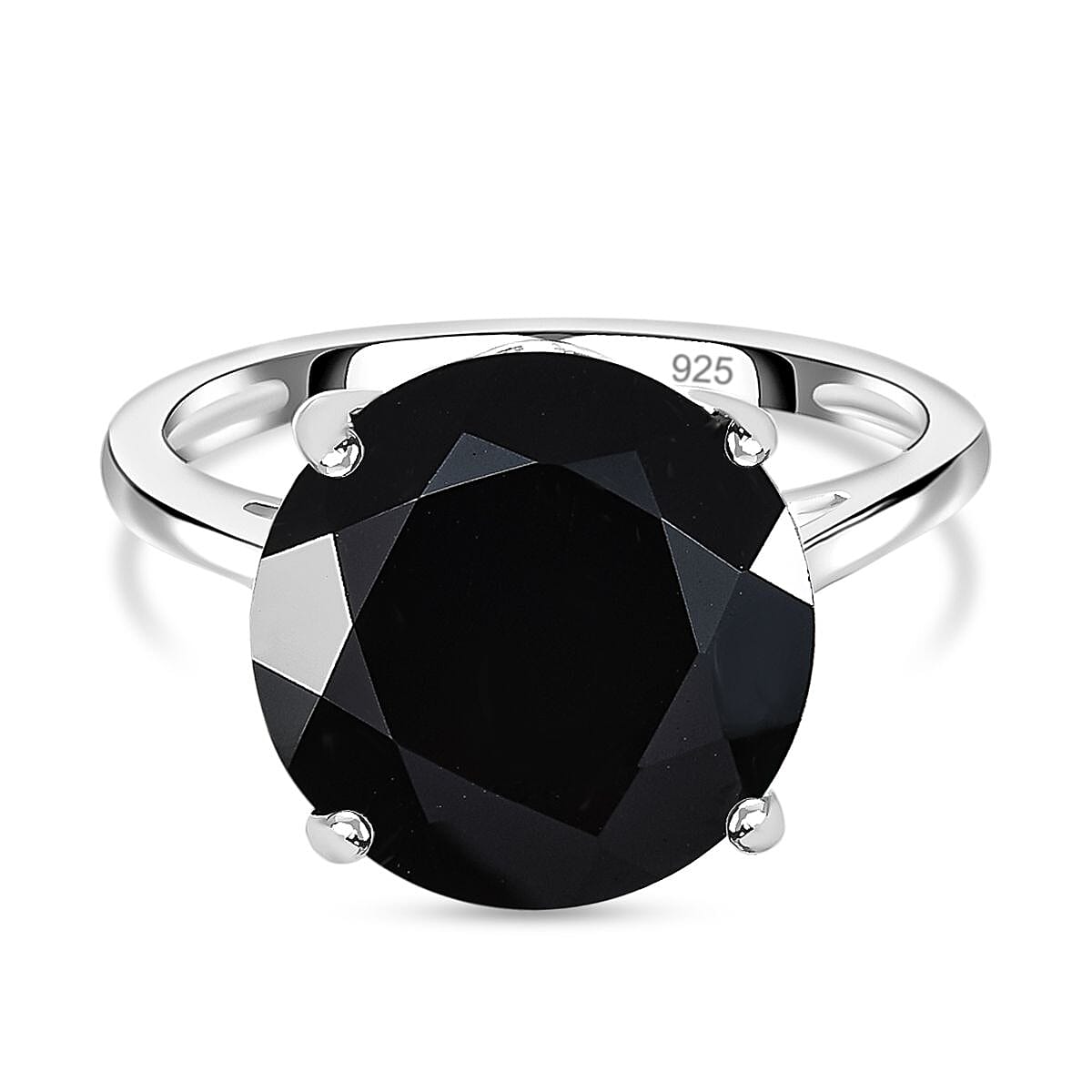 Boi Ploi Black Spinel Solitaire Ring in Sterling Silver 7.48 Ct.