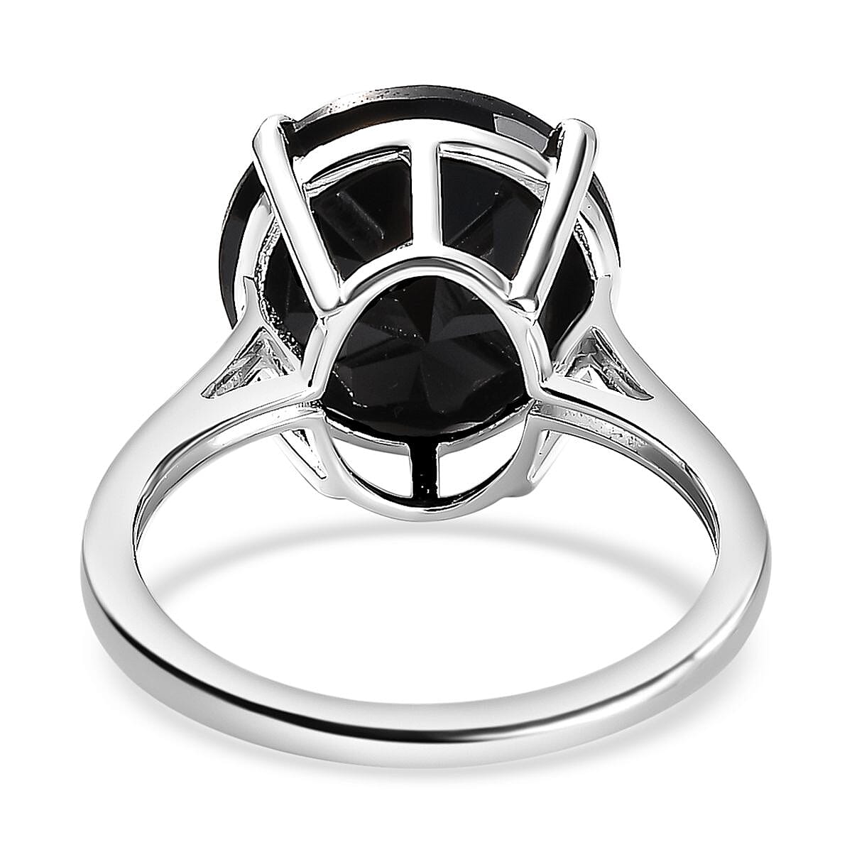 Boi Ploi Black Spinel Solitaire Ring in Sterling Silver 7.48 Ct.