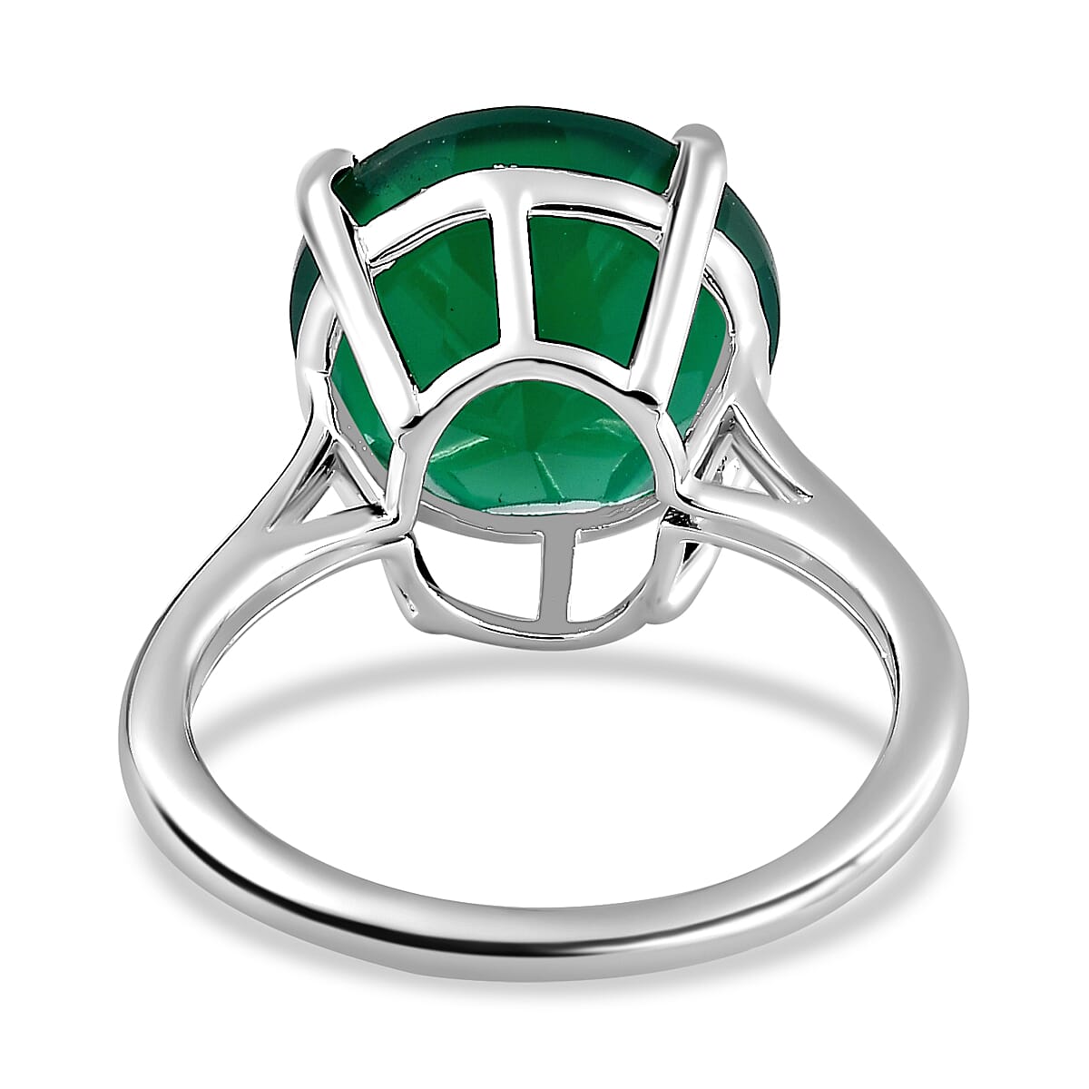Verde Onyx Solitaire Ring in Sterling Silver 5.40 Ct. Verde Onyx Solitaire Ring in Sterling Silver 5.40 Ct.