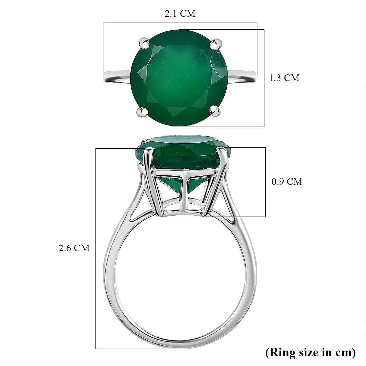 Verde Onyx Solitaire Ring in Sterling Silver 5.40 Ct. Verde Onyx Solitaire Ring in Sterling Silver 5.40 Ct.