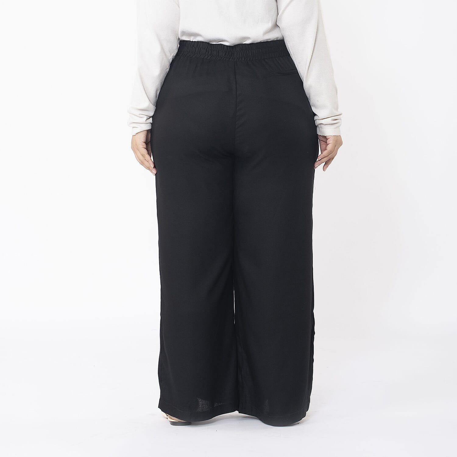  TAMSY 100% Viscose Solid Pant - Black