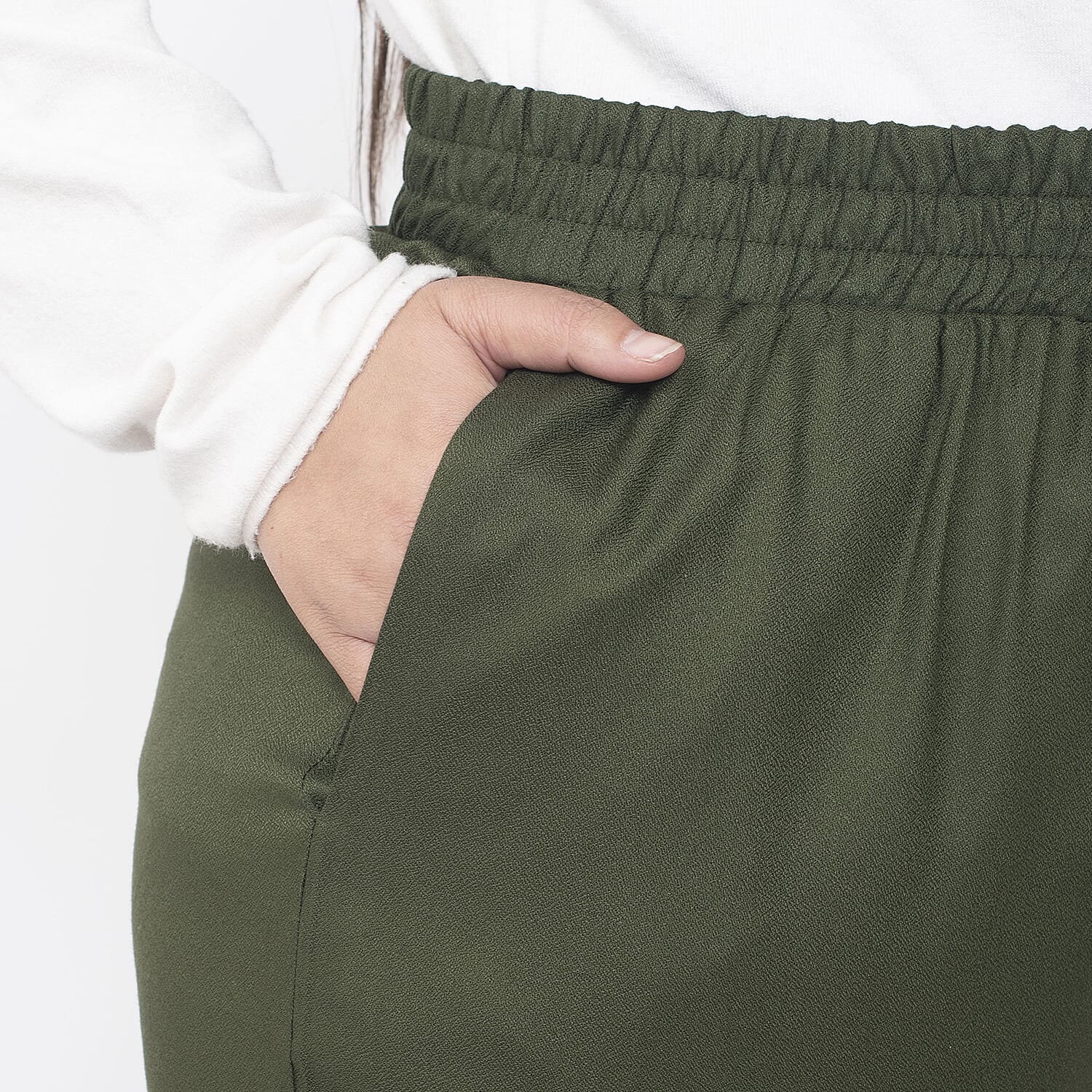  TAMSY 100% Viscose Solid Pant - Black