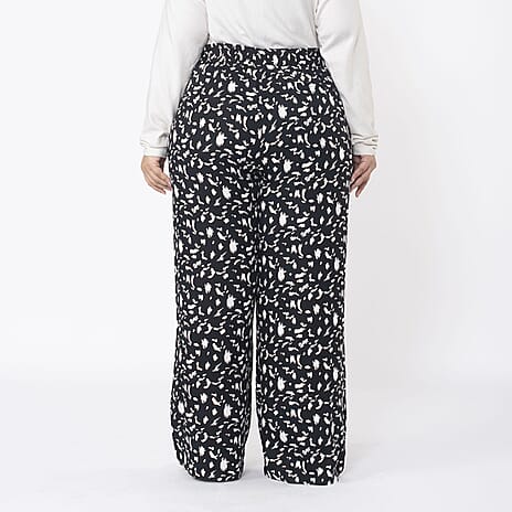 TAMSY Animal Print Trousers (Size S 8 - 10) - Grey