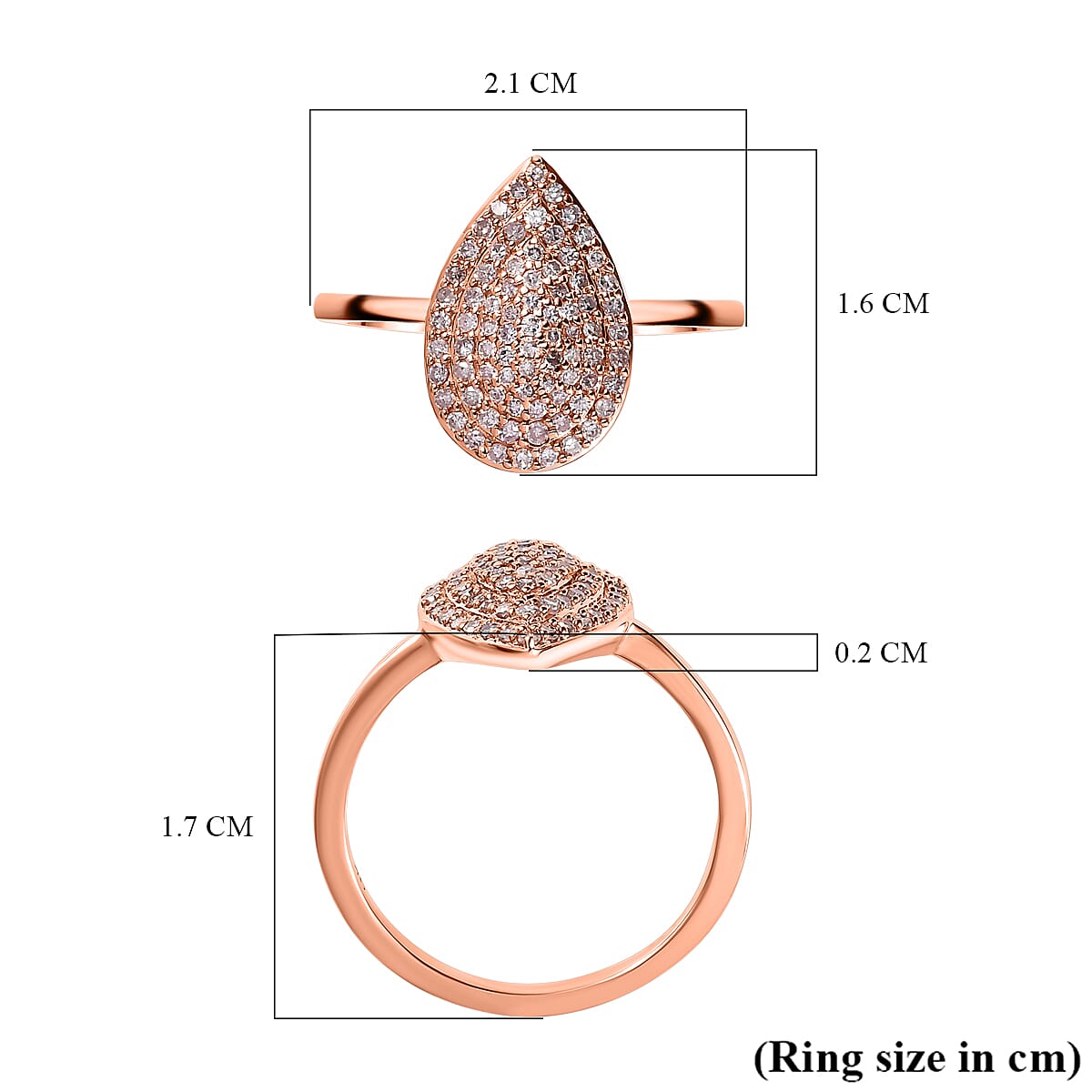 9K Rose Gold SGL Certified Natural Pink Diamond Ring 0.50 Ct