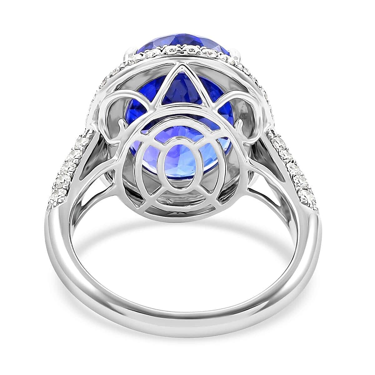 950 Platinum  AAAA  Tanzanite   White Diamond  VS Ring 10.75 ct,  Platinum Wt. 9.39 Gms  10.750  Ct.