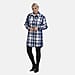 TAMSY Brushed Checked Long Length Shirt Coat