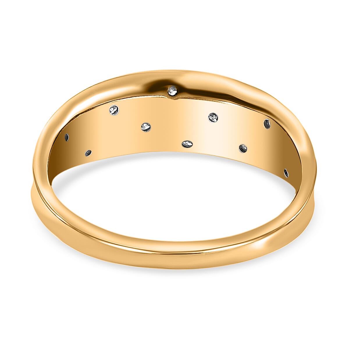 9K Yellow Gold Diamond Ring 0.11 Ct.