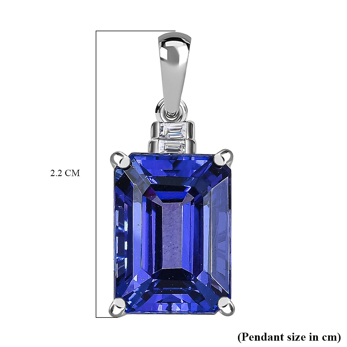950 Platinum  AAAA  Tanzanite   White Diamond  EF, VS Solitaire Pendant 6.86 ct,  Platinum Wt. 2.8 Gms  6.860  Ct.