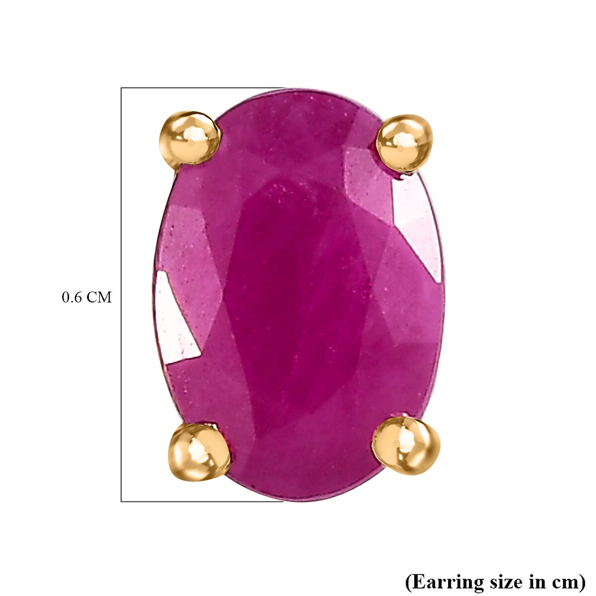 9K Yellow Gold Montepuez Ruby Solitaire Earrings 1.14 Ct.