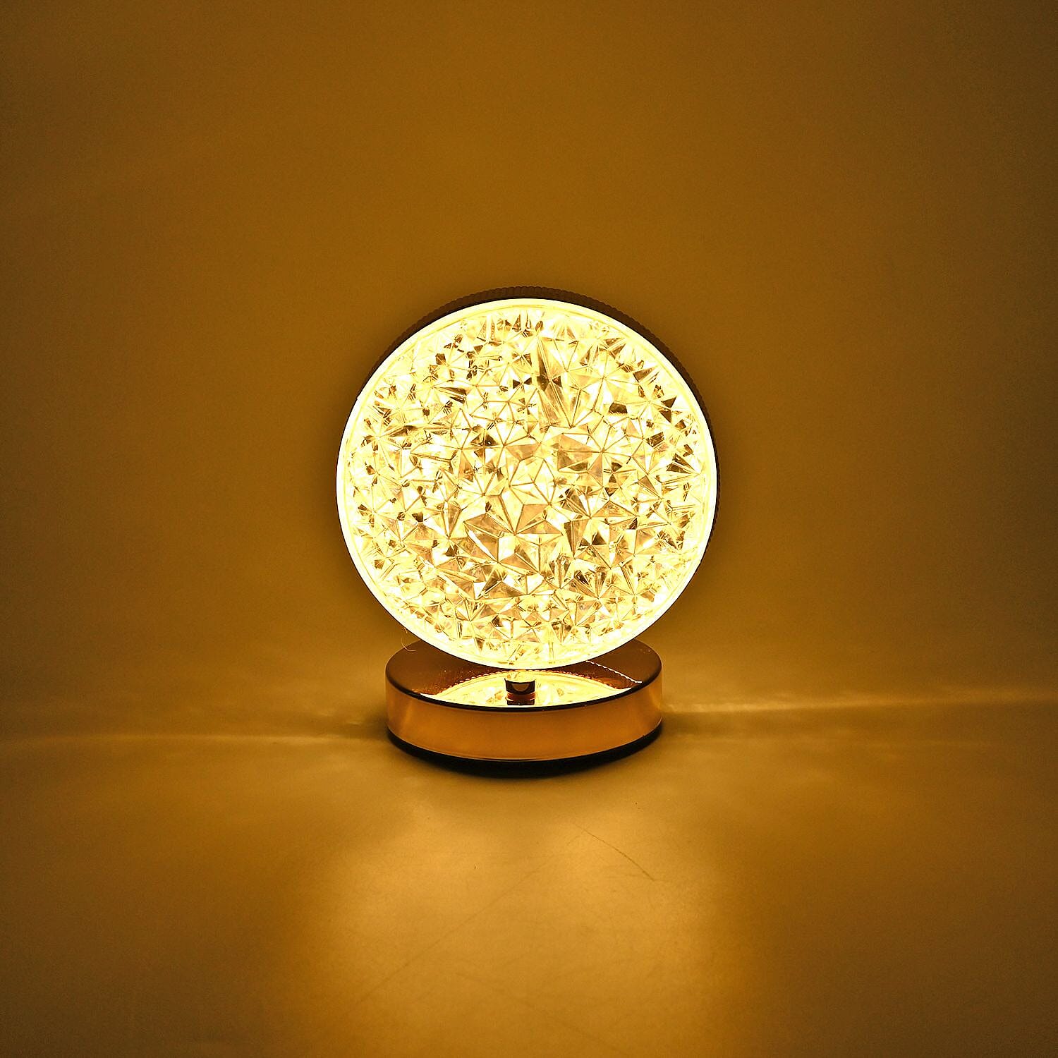 Touch Round Crystal Table Lamp - Gold