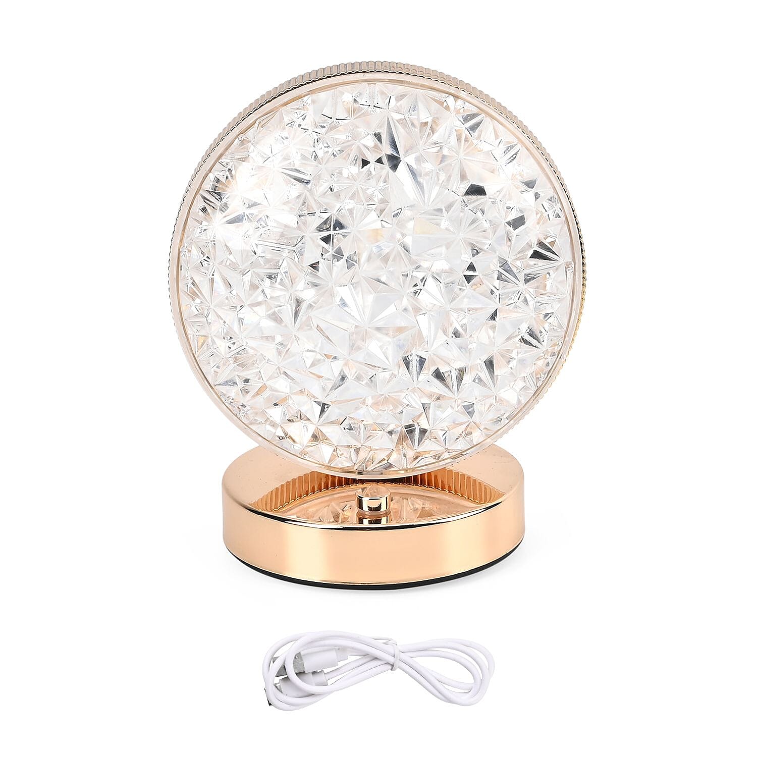 Touch Round Crystal Table Lamp - Gold