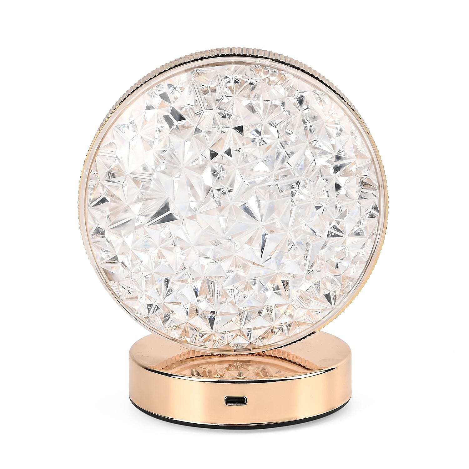 Touch Round Crystal Table Lamp - Gold