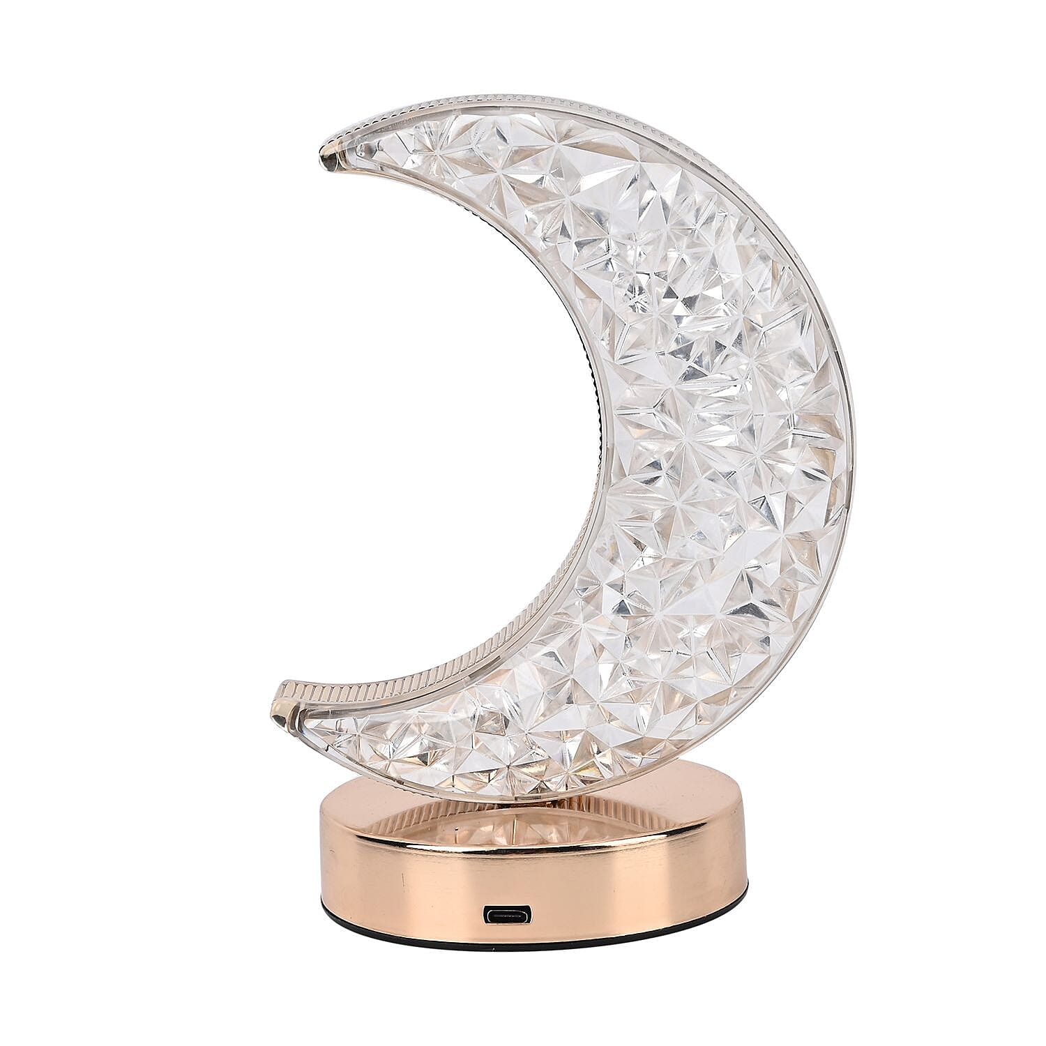 Touch Moon - Shaped Crystal Table Lamp - Gold