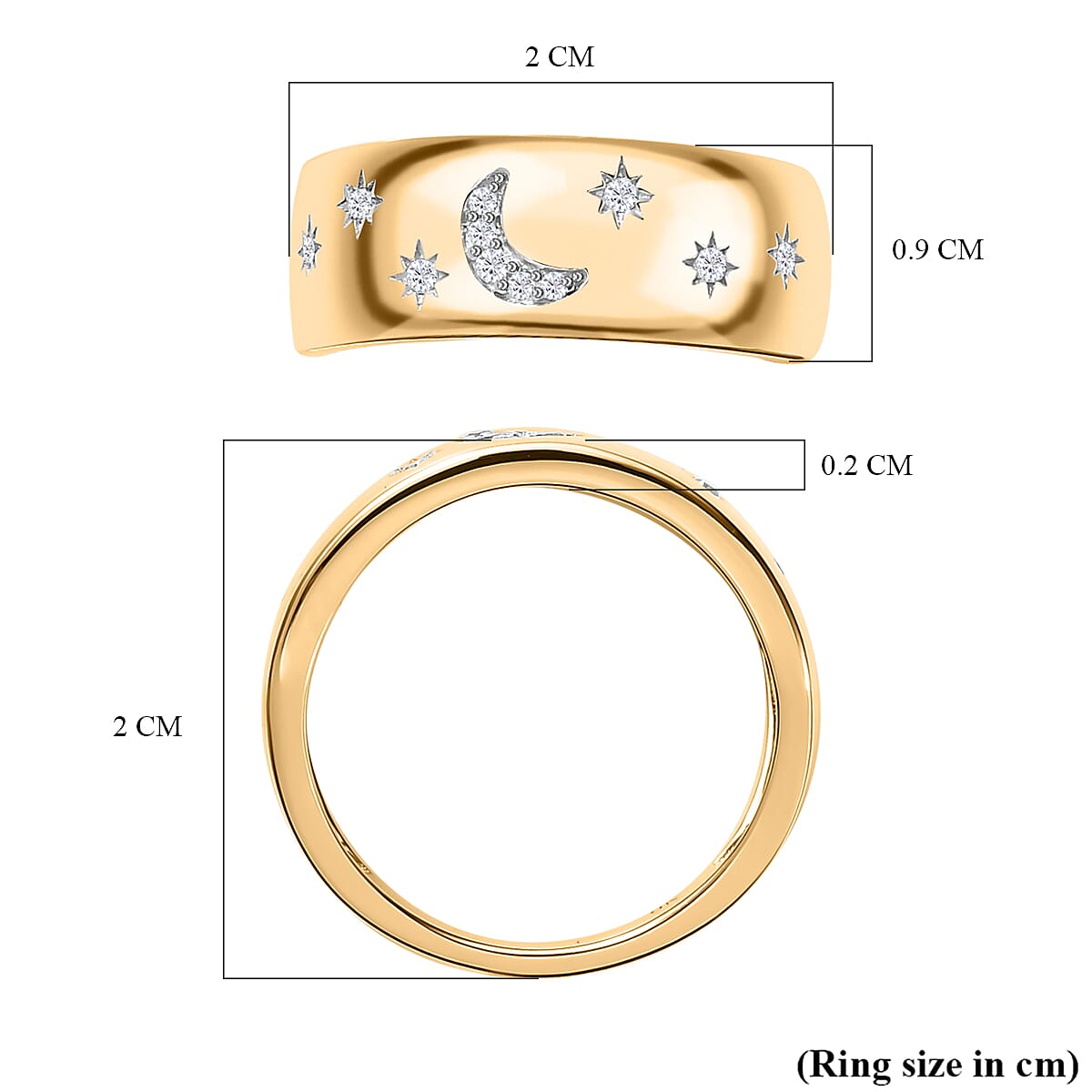 9K Yellow Gold SGL Certified Diamond Band Ring 0.10 Ct.