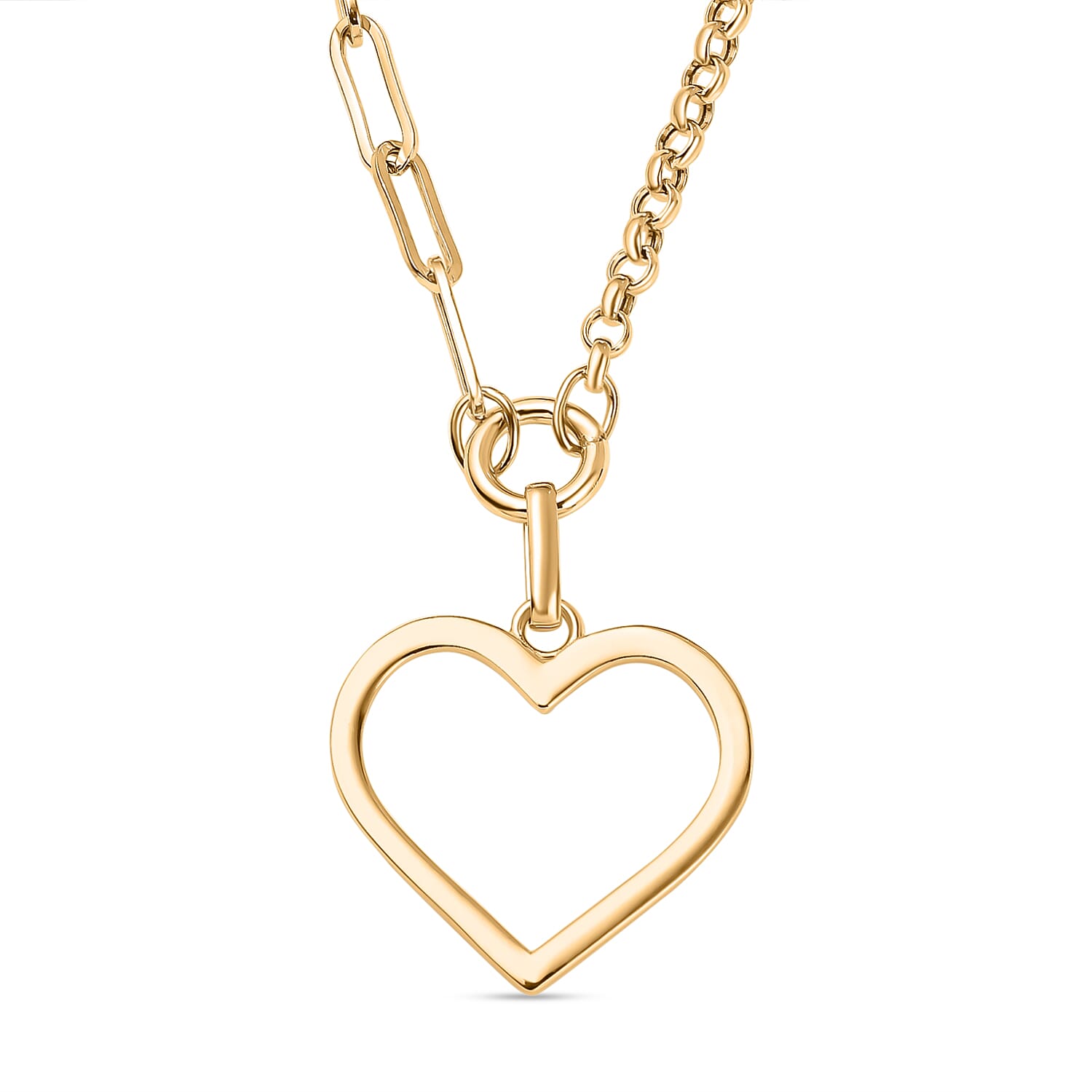Istanbul Treasures - 9K Yellow Gold Open Heart Necklace (Size - 20)