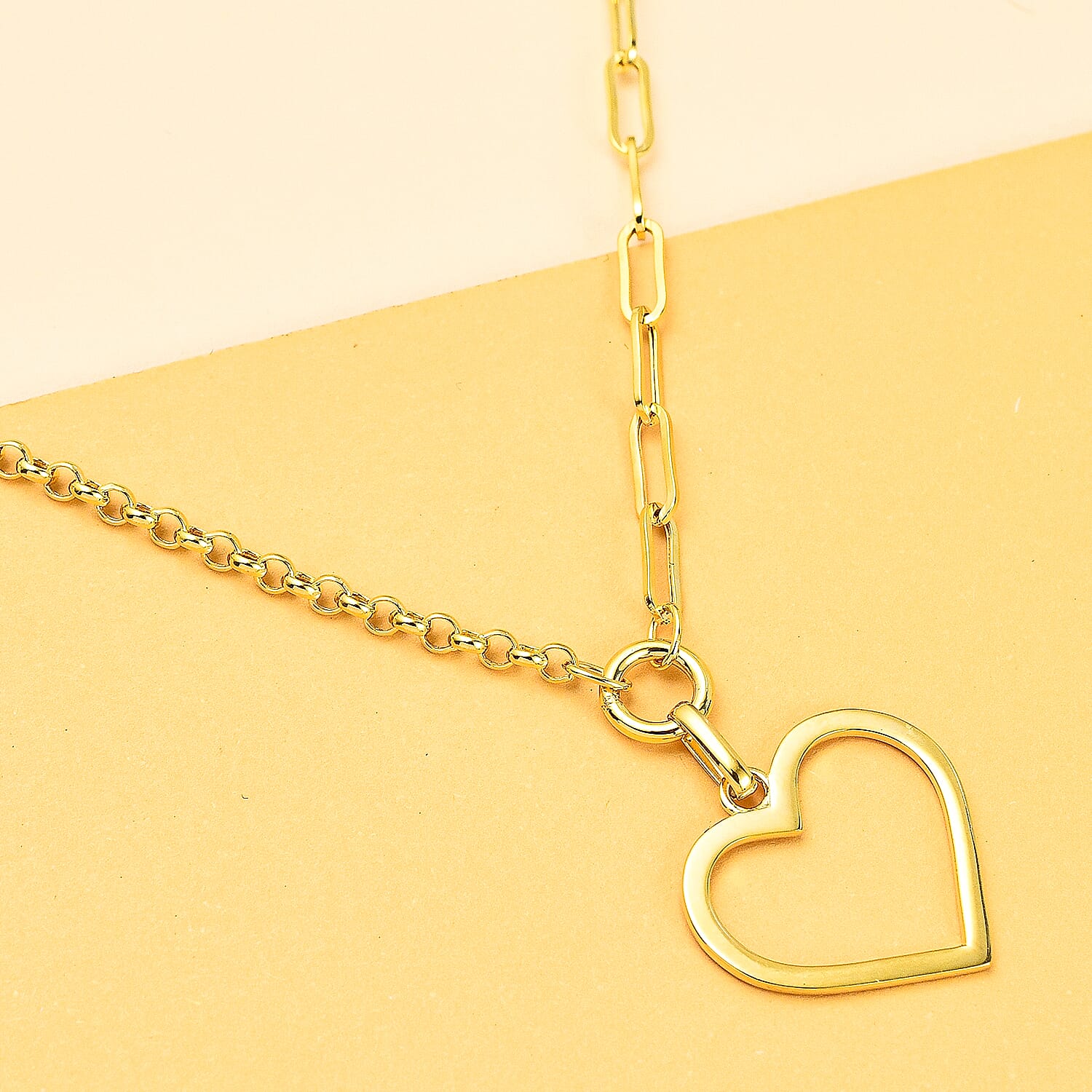 Istanbul Treasures - 9K Yellow Gold Open Heart Necklace (Size - 20)