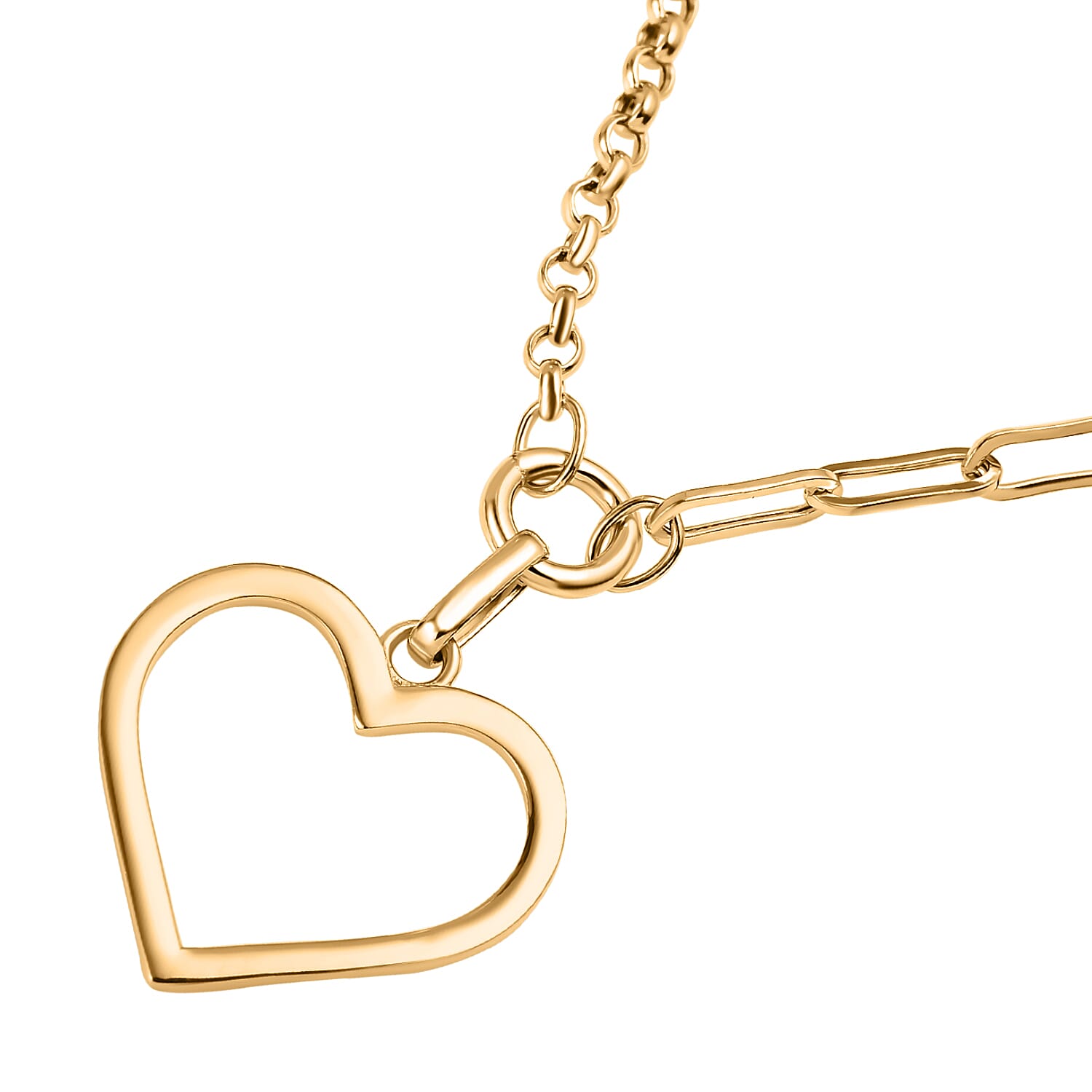 Istanbul Treasures - 9K Yellow Gold Open Heart Necklace (Size - 20)
