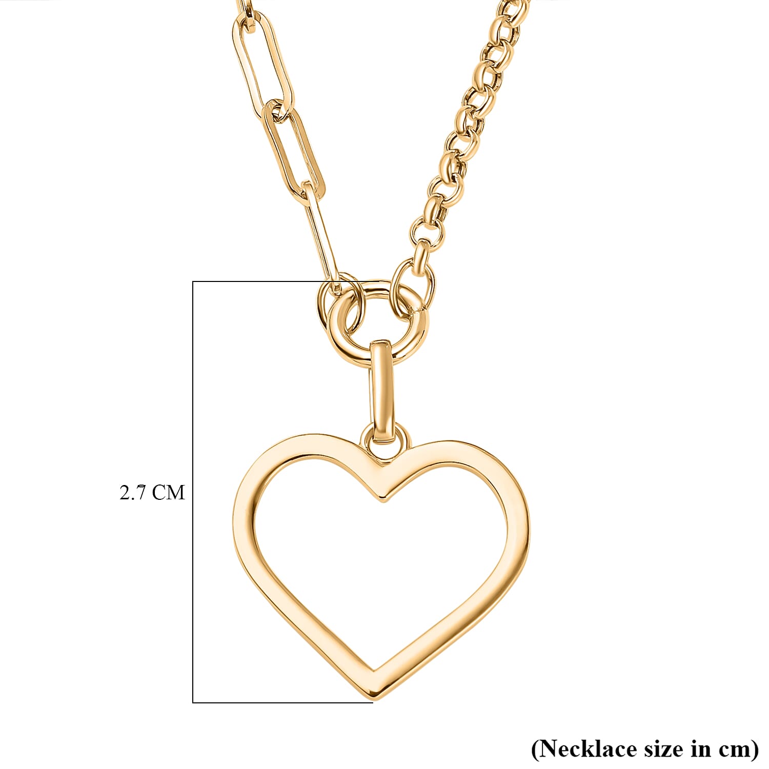 Istanbul Treasures - 9K Yellow Gold Open Heart Necklace (Size - 20)