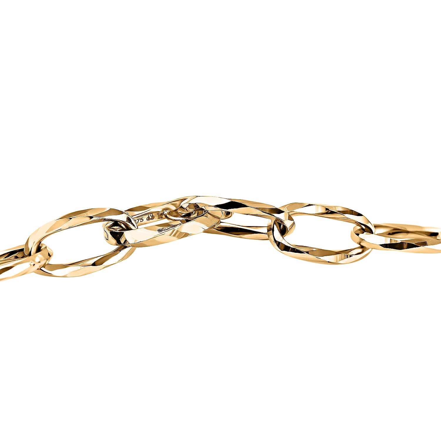 Hatton Garden Close Out - 9K Yellow Textured Paper Clip Gold Necklace (Size - 20), Gold Wt. 11.60 Gms