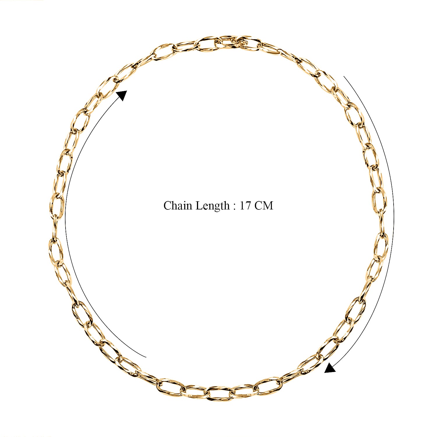 Hatton Garden Close Out - 9K Yellow Textured Paper Clip Gold Necklace (Size - 20), Gold Wt. 11.60 Gms