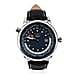 AVIATOR F Series World Timer Water Resistant Gents Pilot Watch With Black Leather Strap - 45mm Case - Black