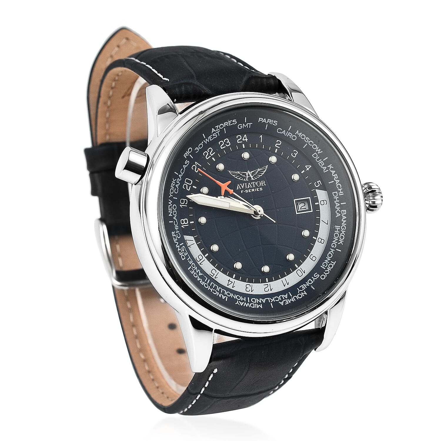 Aviator gents world time pilot watch sale