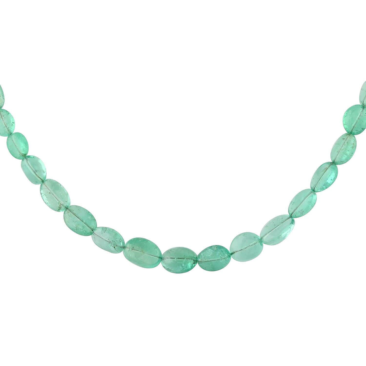 950 Platinum AAAA Colombian Emerald AGI Certified Necklace With Lobster Clasp (Size - 18) 40.0 ct