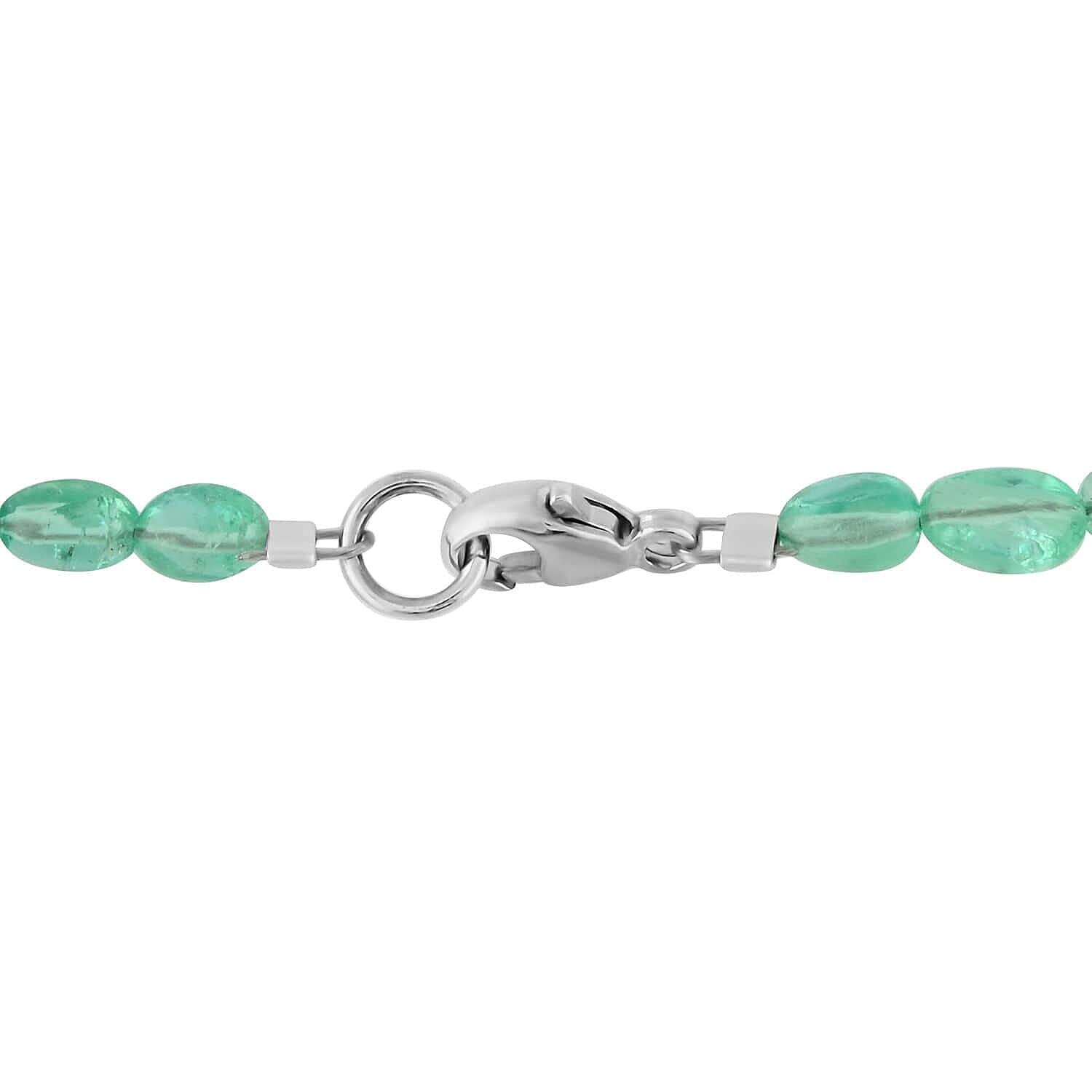950 Platinum AAAA Colombian Emerald AGI Certified Necklace With Lobster Clasp (Size - 18) 40.0 ct