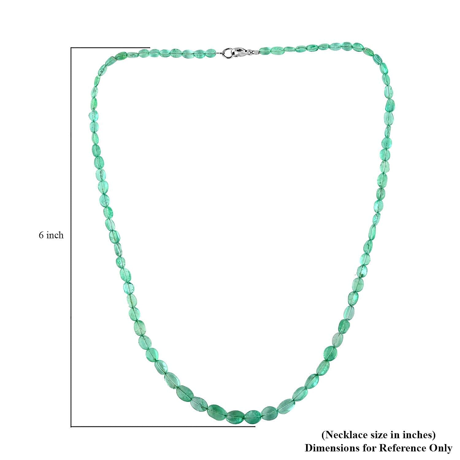 950 Platinum AAAA Colombian Emerald AGI Certified Necklace With Lobster Clasp (Size - 18) 40.0 ct