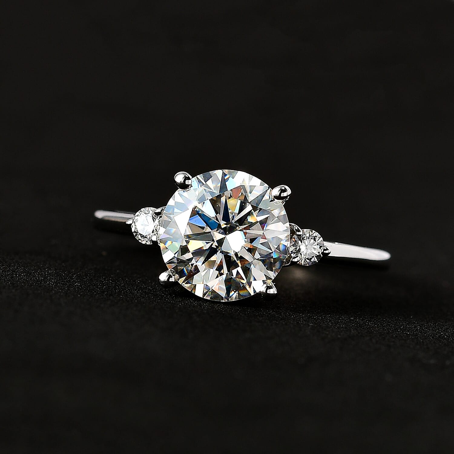 9K Yellow Gold Moissanite Ring 1.70 Ct