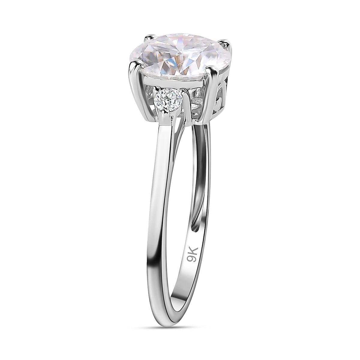 9K Yellow Gold Moissanite Ring 1.70 Ct
