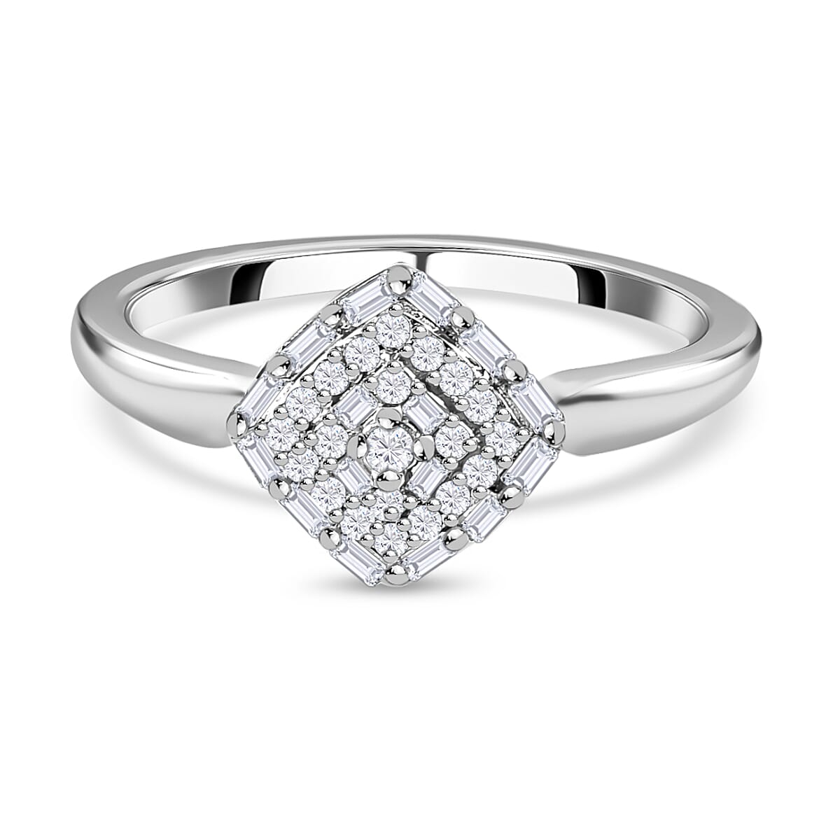 9K White Gold SGL Certified Diamond Ring 0.25 Ct.