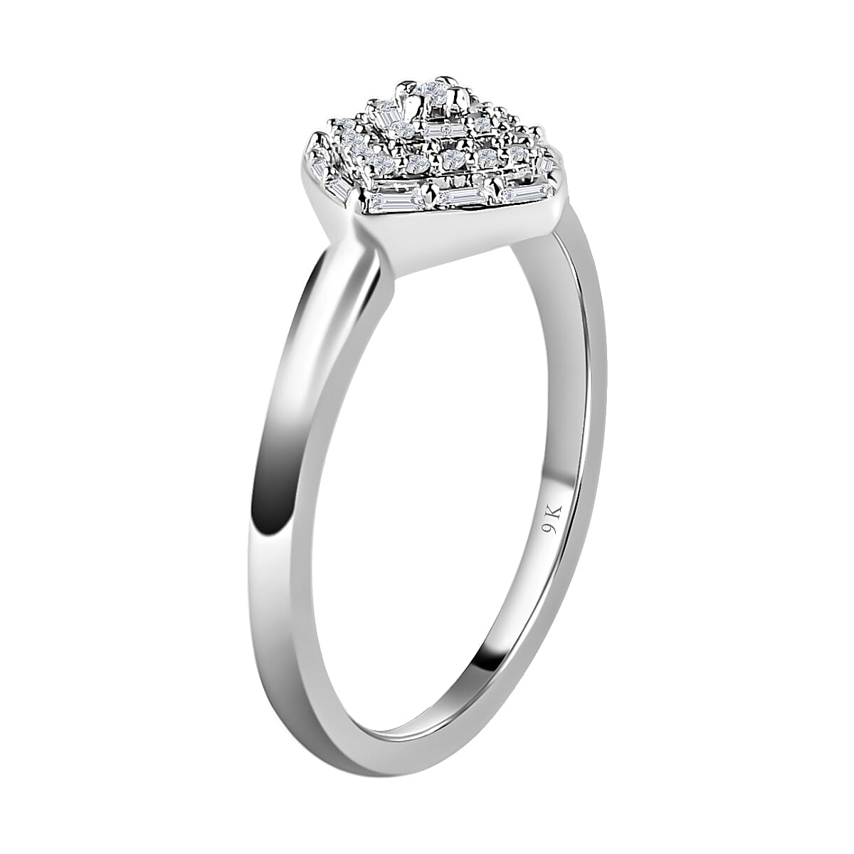 9K White Gold SGL Certified Diamond Ring 0.25 Ct.