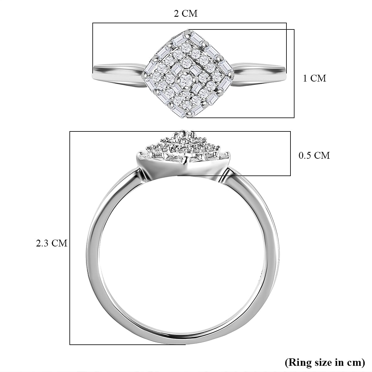 9K White Gold SGL Certified Diamond Ring 0.25 Ct.