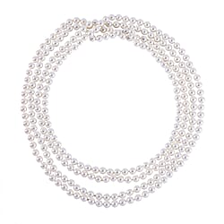 Close Out- Extra Long White Shell Pearl Necklace (100 Inch)