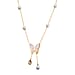 White Austrian Crystal & White Shell Pearl Butterfly Necklace (Size 20-2 inch Ext.) in Silver Tone