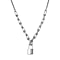 Designer Inspired - Padlock Necklace (Size 20-2 inch Ext.) in Silver Tone