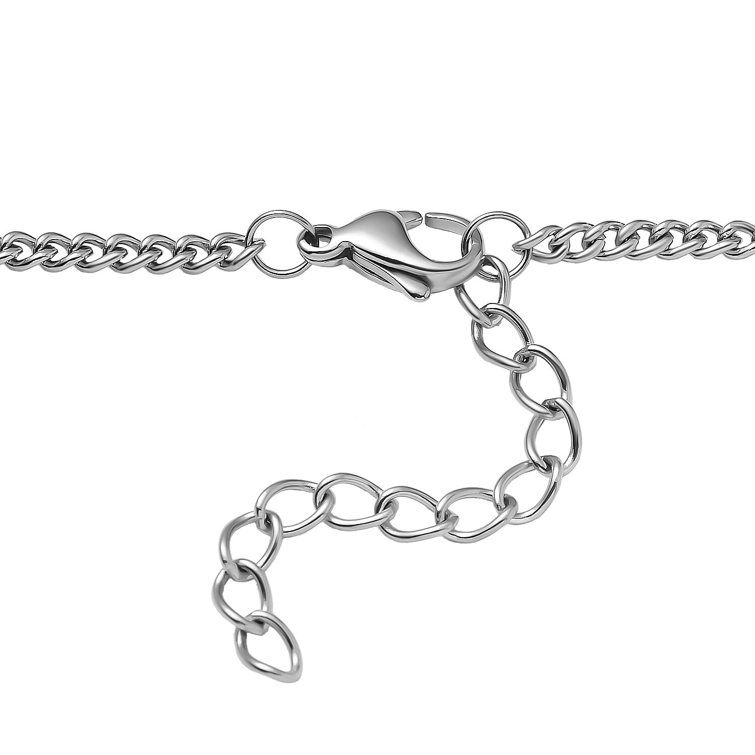 Designer Inspired - Padlock Necklace (Size 20-2 inch Ext.) in Silver Tone
