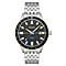 CADOLA Tahiti Mens 3 Hands With Date Smoke Grey Dial 20 ATM WR Watch with Stainless Steel and Extra Black Silicon Strap
