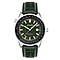 CADOLA  Aviateur Japanese Automatic Movement with 3 Hands Date 10ATM Water Resistant Mens Watch with Genuine Leather Green Strap