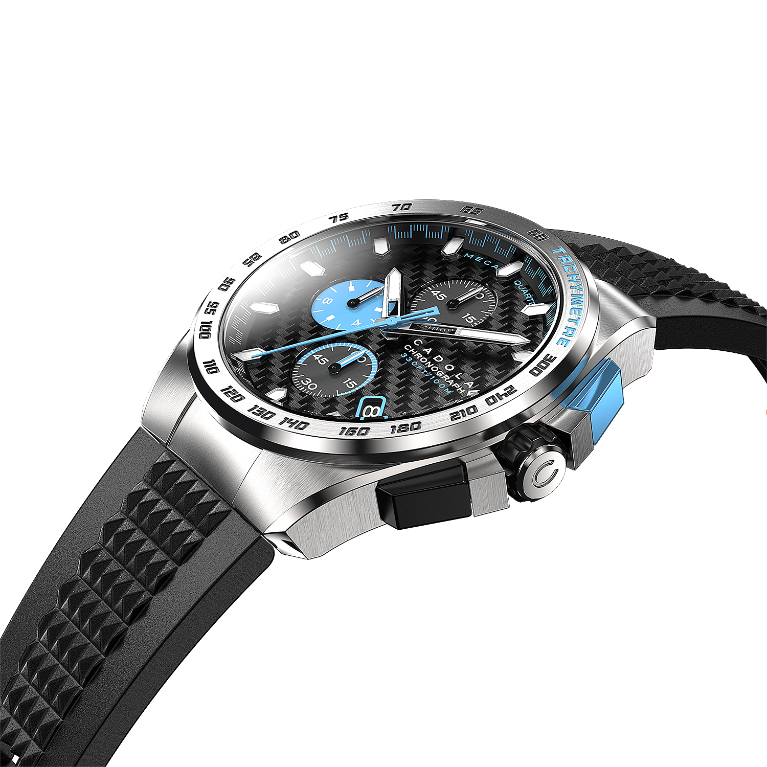 Exclusive Hour Offer - CADOLA Peterson Japan Movt. Black & Blue Dial 10ATM Water Resistant Watch with Stainless Steel Chain Strap Complimentory Nusound Earbud