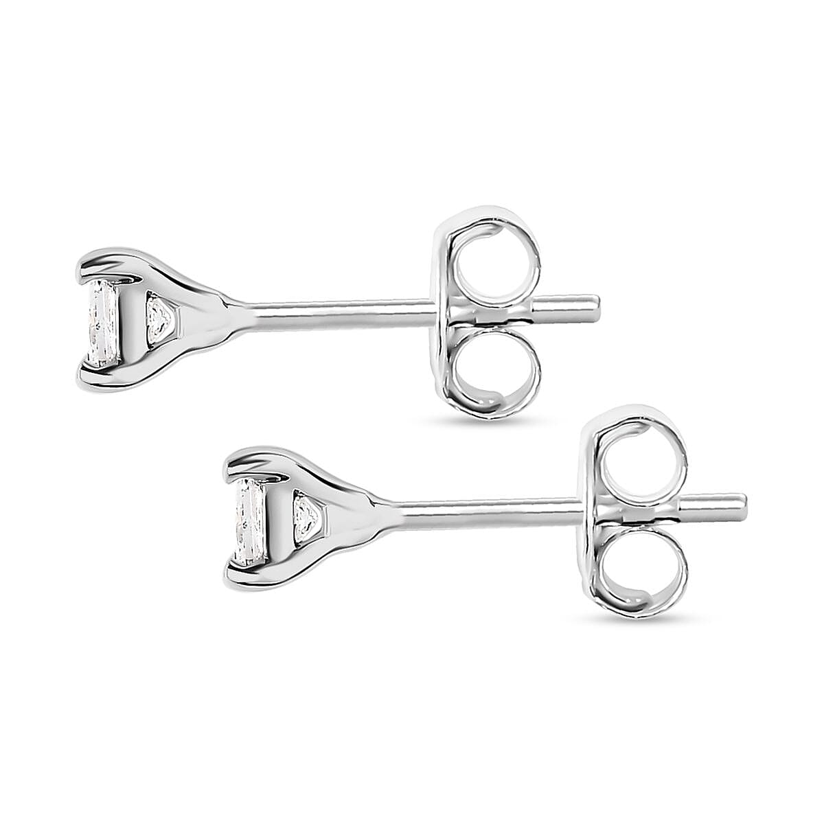 9K White Gold SGL Certified Solitaire Diamond (I3-GH) Earring with Push Back 0.20 Ct.