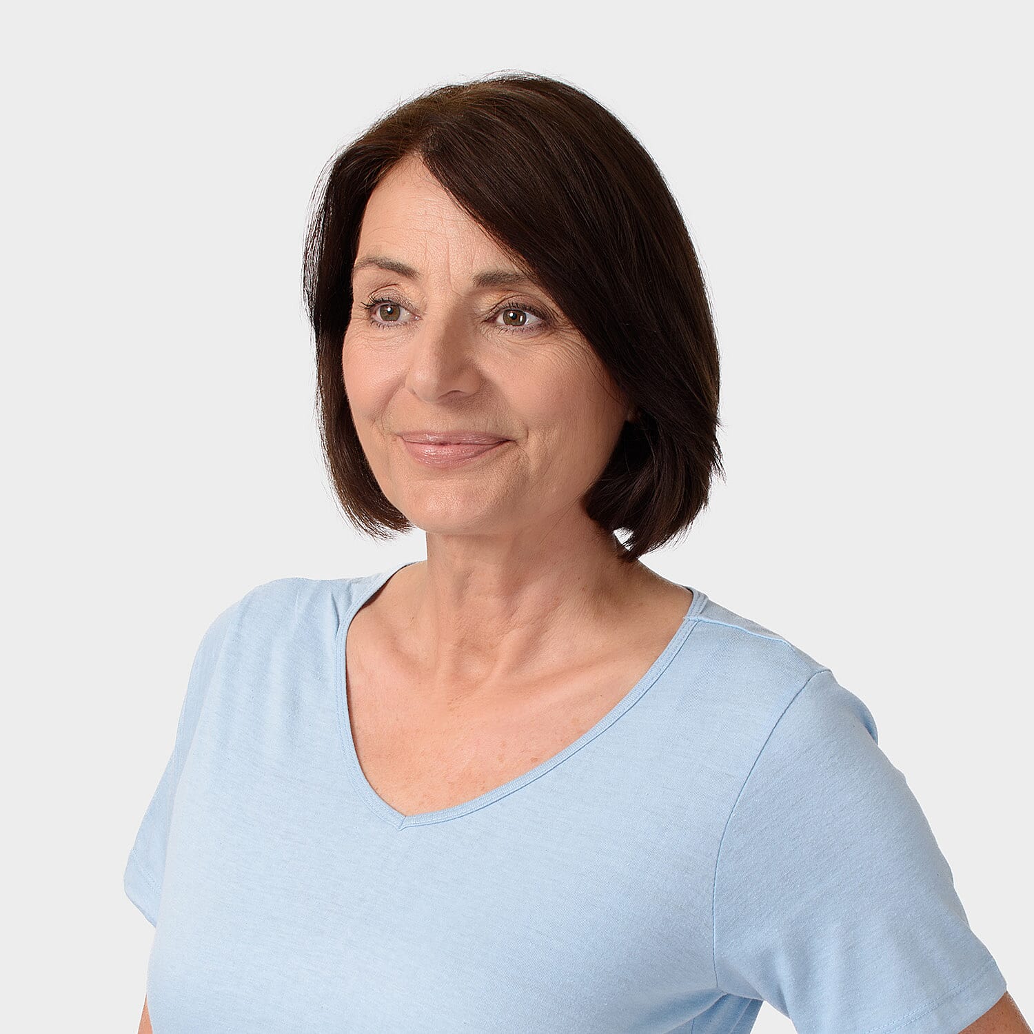 TAMSY Set of 2 Short Sleeve Classic V Neck T-Shirt - Black & Coral