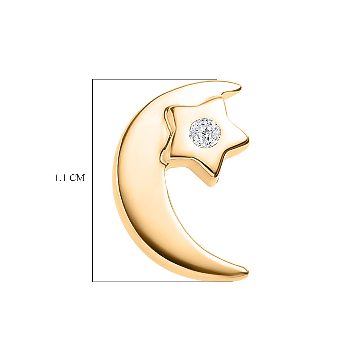 9K Yellow Gold SGL Certified Diamond Moon Earrings