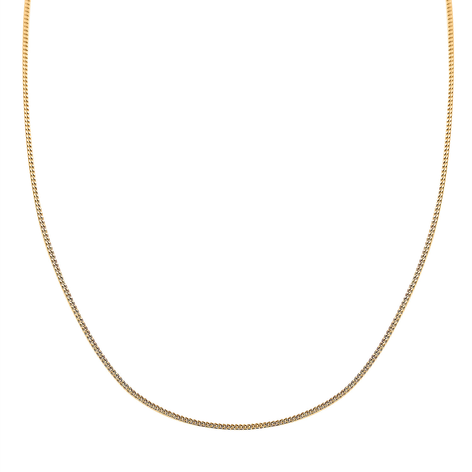 One Time Deal - 18K Yellow Gold Diamond Cut Curb Necklace (Size - 18)