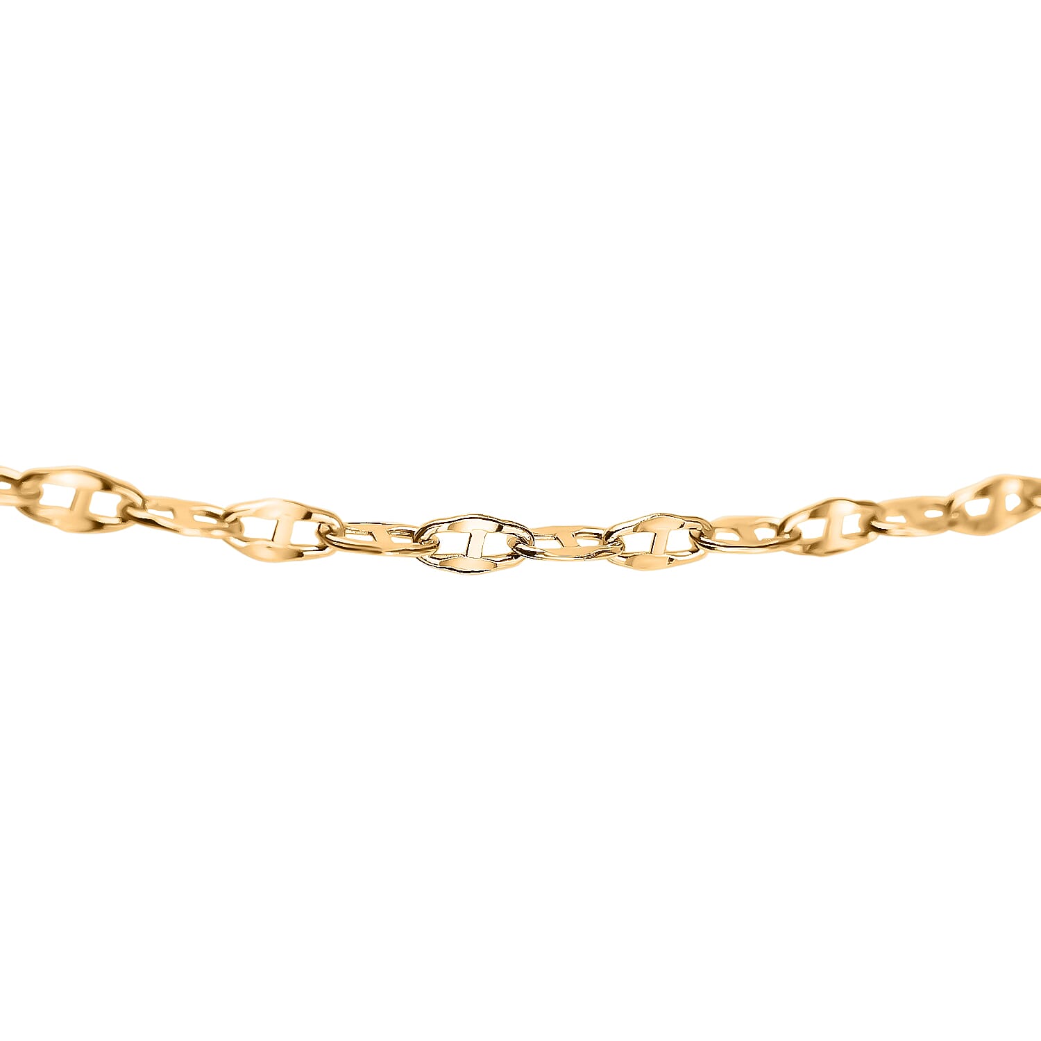Hatton Garden Closeout - 9K Yellow Gold Mini Flat Rambo Necklace (Size 22) with Spring Ring Clasp