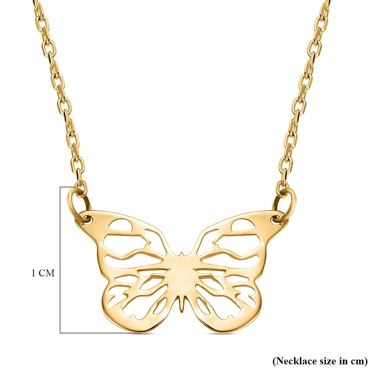Hatton Garden Closeout - 9K Yellow Gold Butterfly Necklace (Size - 18)
