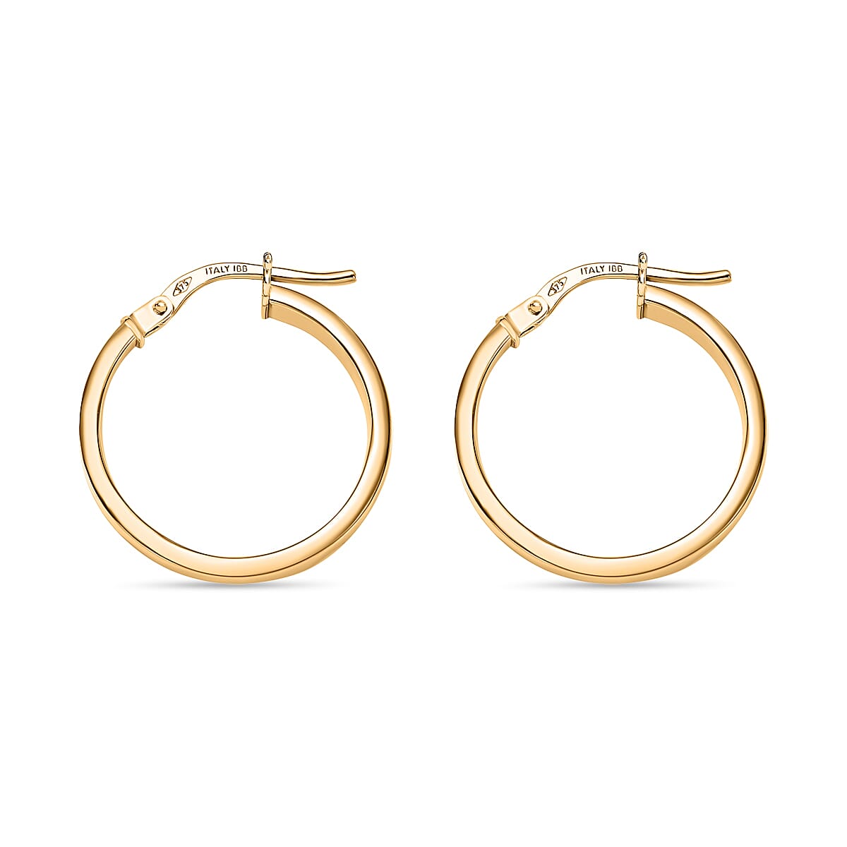 Hatton Garden Closeout - 9K Yellow Gold Rectangle Tube Earrings