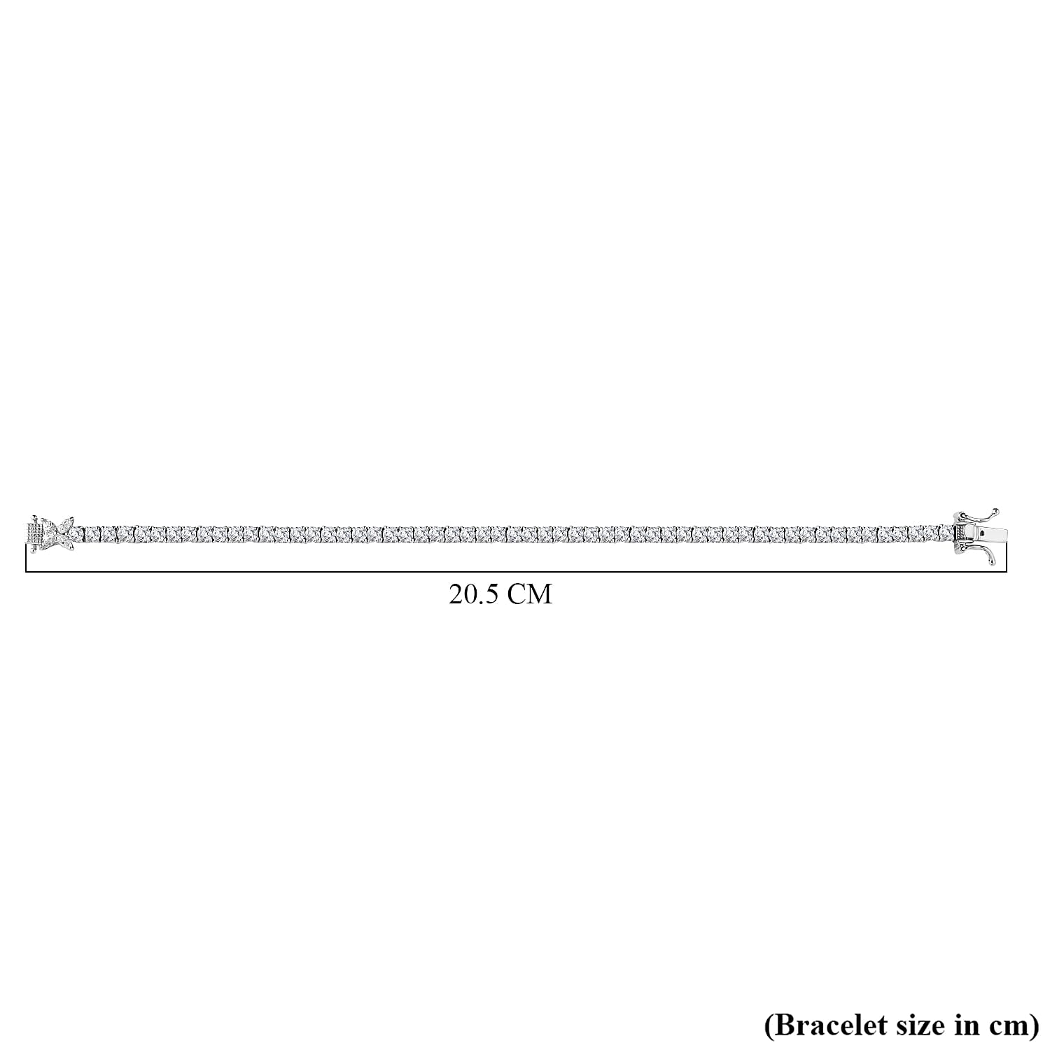 Moissanite Tennis Bracelet (Size - 7.5) in Platinum Overlay Sterling Silver 6.32 Ct, Silver Wt. 11.02 Gms