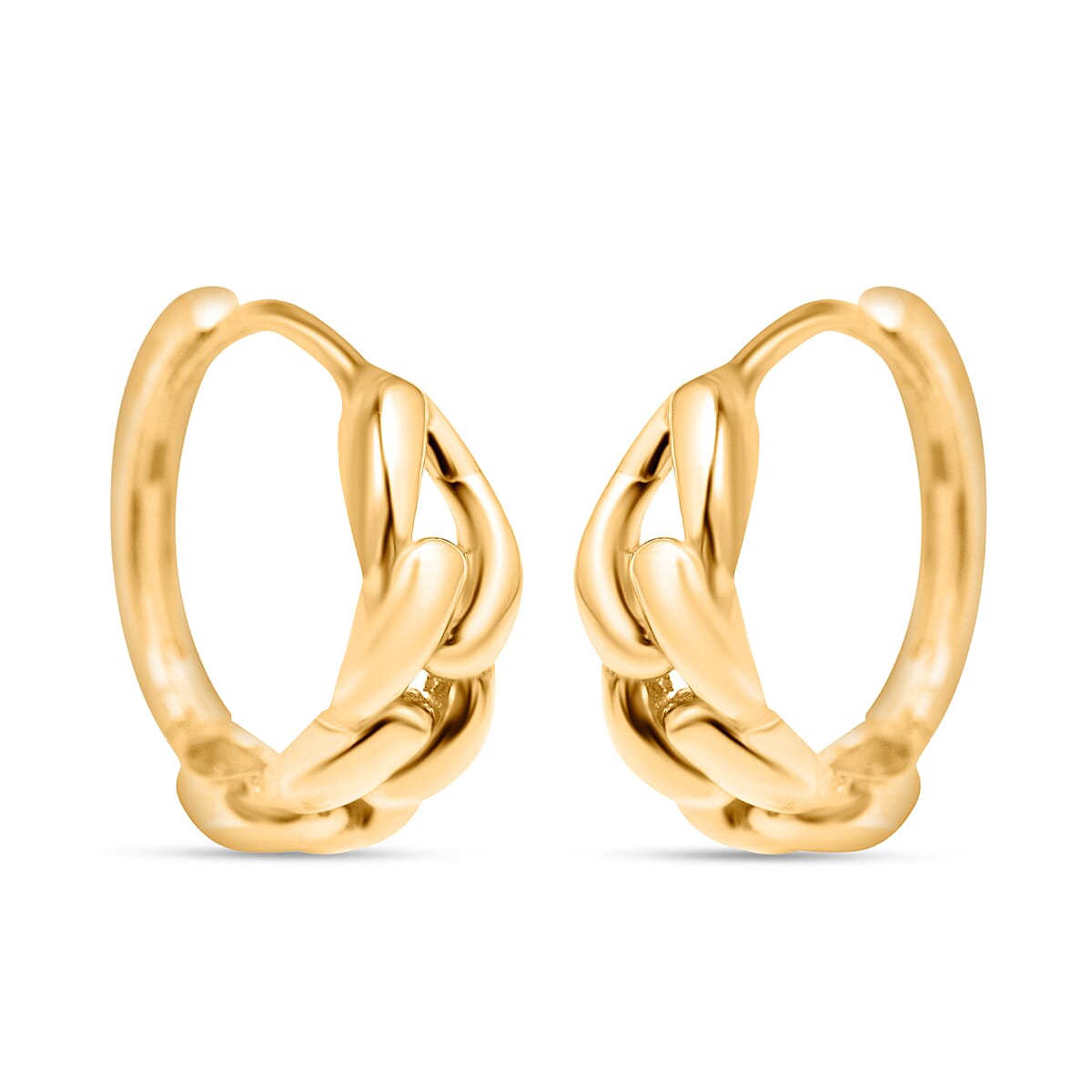 Hatton Garden Closeout - 9K Yellow Gold SOLID Curb Huggy Earrings